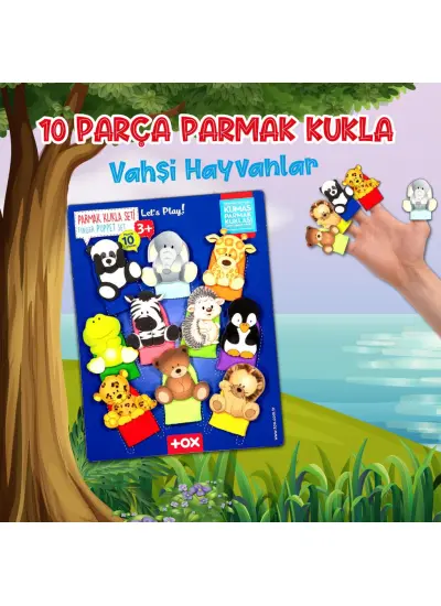 Vahşi Hayvanlar 10 Parça Parmak Kukla , Eğitici Oyuncak