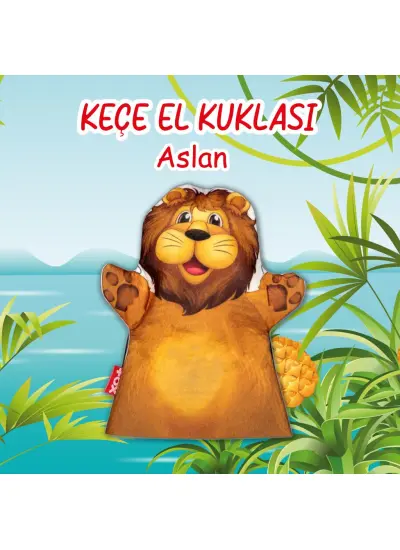 Aslan Vahşi Hayvanlar Keçe El Kukla