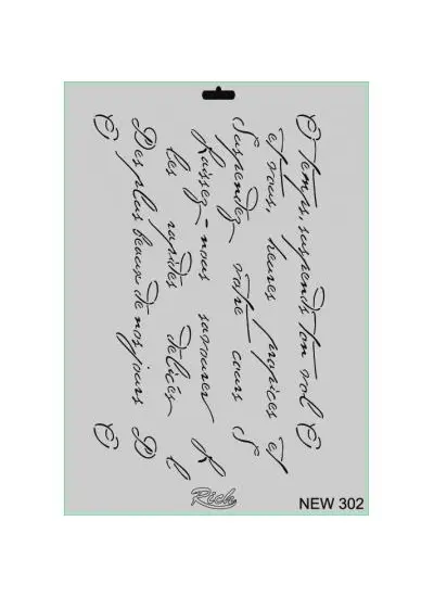 Rich New Seri N-302 Stencil 35x25 cm