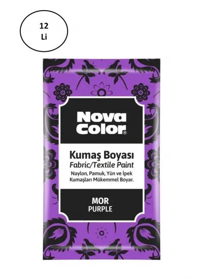 Nova Color Toz Kumaş Boyası Mor 12 Gr Nc-907 12li