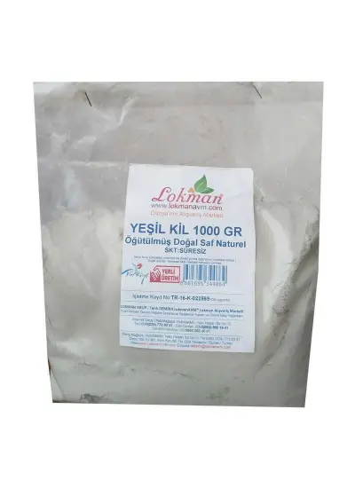 Yeşil Kil Öğütülmüş Doğal Saf Naturel 1000 Gr Paket