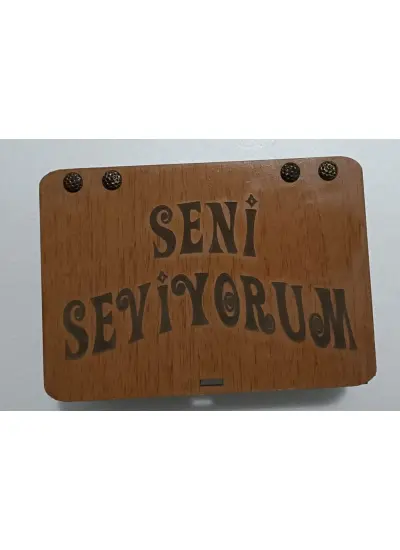 Seni Seviyorum Ahşap Hediye Kutusu Sevgiliye Hediye