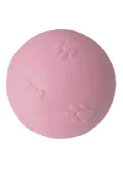 Pati Desenli Sert Köpek Oyun Topu 6 cm Small Pembe