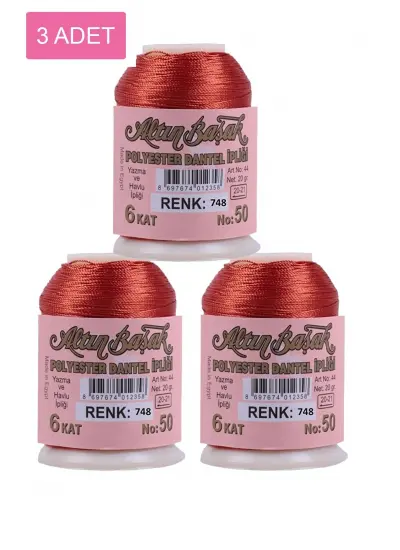 3 Adet Altınbaşak Oya ve Dantel İpi 20 gr - No: 748