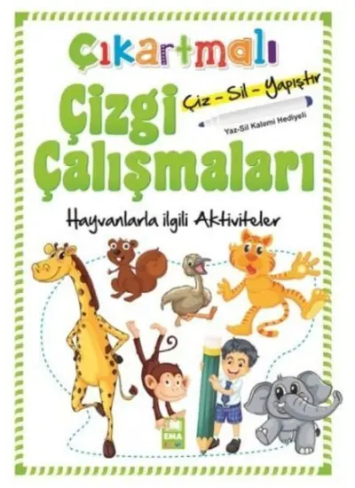 Çıkartmalı Çizgi Çalışmaları - Hayvanlarla İlgili Aktiviteler  (4022)