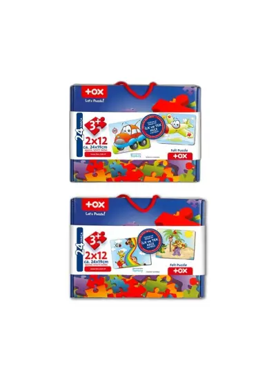 4 Set - 48 Parça  Uçak, Araba ve Gökkuşağı 3+ Keçe Yapboz - 3 Yaş Puzzle