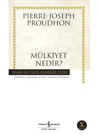 Mülkiyet Nedir - Hasan Ali Yücel Klasikleri  (4022)