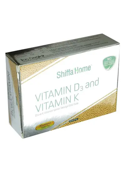 Shiffa Home D3 ve K Vitamini Yumuşak 1300 Mg x 30 Kapsül