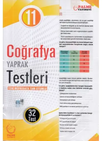 Palme 11.Sınıf Coğrafya Yaprak Test (Yeni)  (4022)