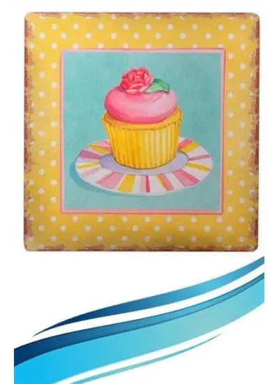 Decotown Duvar Panosu 40*40 Cup Cake Muffin Motifli Duvar Süsü