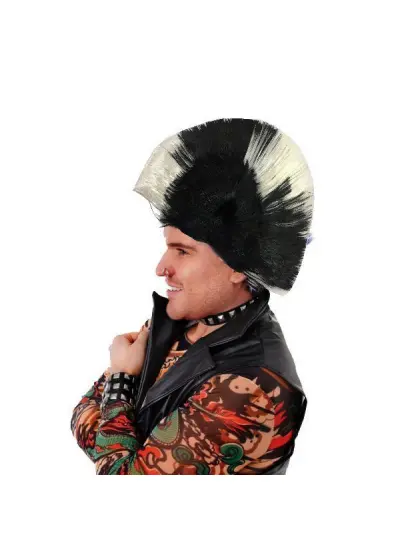 Mohican Mohawk Punk Peruk - 70 li 80 li Yıllar Peruk Model 5