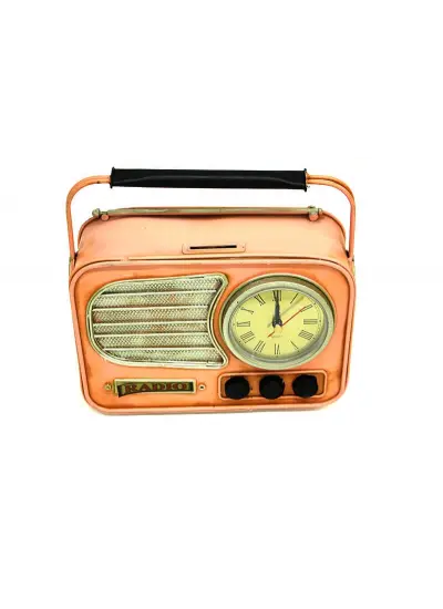 Vintage Tasarım Dekoratif Metal Radyo Saat