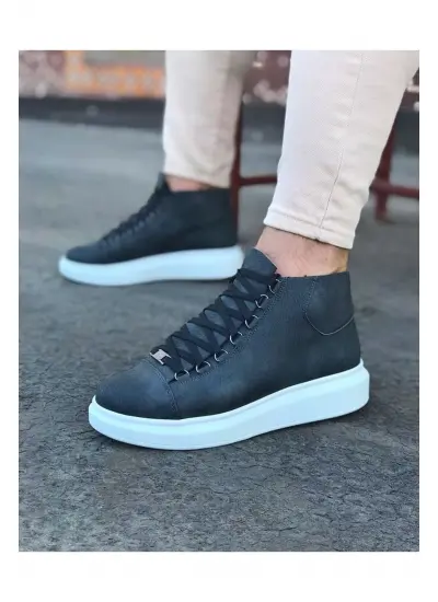 Gri Bağcıklı Sneakers  Yarım Bilek Bot