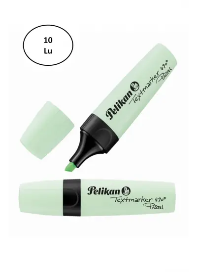 Pelikan 490 Pastel Fosforlu İşaretleme Kalemi Yeşil 10lu