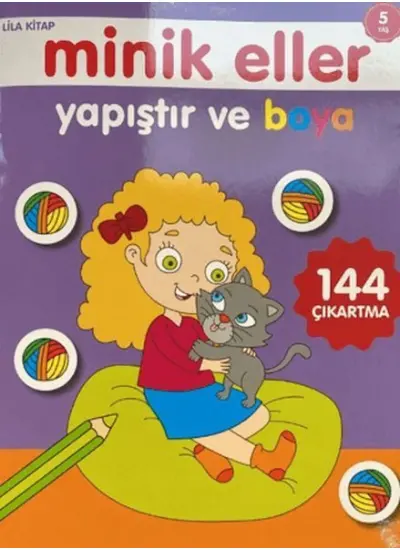 Minik Eller Yapıştır Ve Boya - Lila Kitap  (4022)