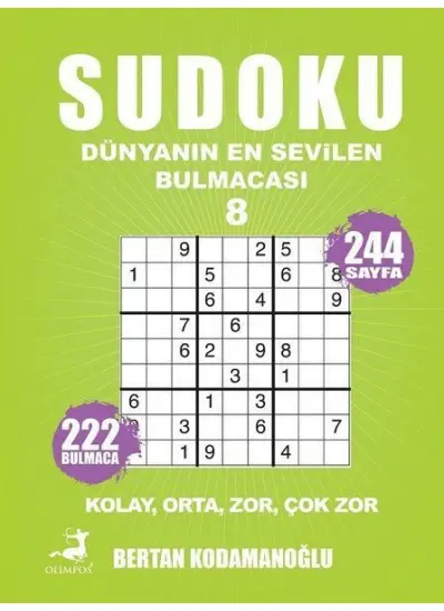 Sudoku - Dünyanın En Sevilen Bulmacası 8 - Kolay Orta Zor Çok Zor  (4022)