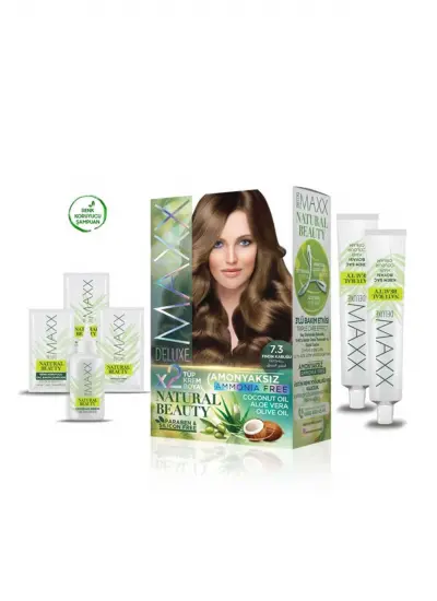 2 Paket Natural Beauty Amonyaksız Saç Boyası 7.3 Fındık Kabuğu