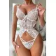 SİA Beyaz Dantelli Teddy Bodysuit 15084