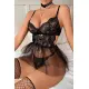 SİA Siyah Dantelli Transparan Babydoll 18515