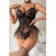 SİA Siyah Dantelli Transparan Babydoll 18515