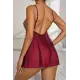 SİA Bordo Dantel Özel Tasarım Bodysuit Gecelik 15523