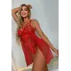 SİA Kırmızı Özel Bölgesi Açık Babydoll Gecelik 15034