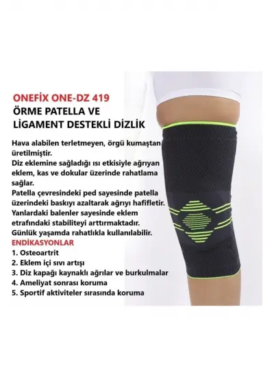 Örme Patella Ve Ligament Destekli Dizlik Large