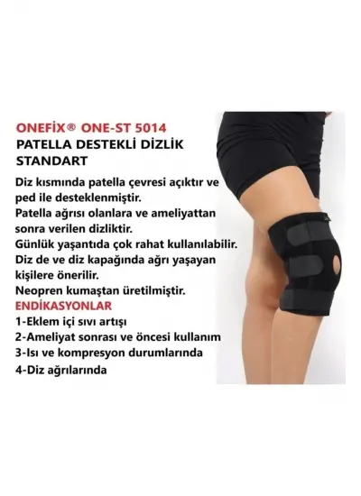 Patella Destekli Dizlik (tek Beden)[ Siyah Renk]