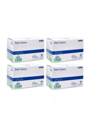 Tules Steril Spanç Emici Kompres 7,5 X 7,5cm 100 X 4 - 400 Adet