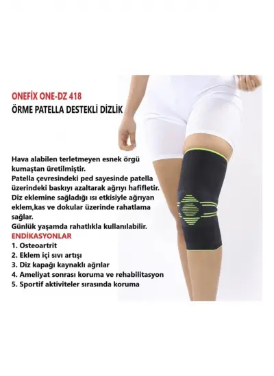 Örme Patella Destekli Dizlik