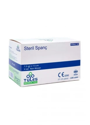 Tules 5 Li Steril Spanç Emici Kompres 7,5 X 7,5cm 100 Adet