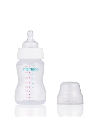 Mamajoo Kulplu Eğitici Bardak 160ml & Silver Biberon 250ml / Pearl