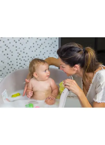 OkBaby Onda Banyo Küveti & Splash Bebek Duşu / K. Beyaz