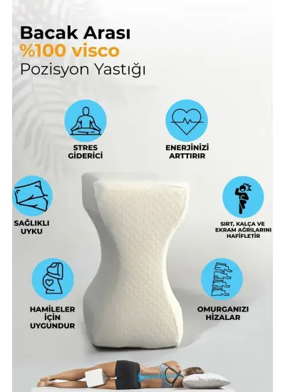 Beyaz Ortopedik Bacak Arası Destek Minderi Ve Boyun Fıtığı Için Yastık