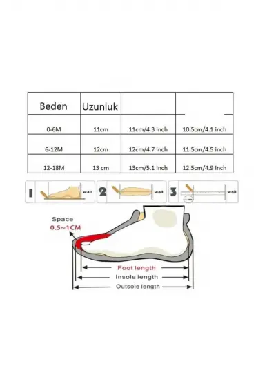 Bebek İlk Ayakkabım AY139 6-12 Ay 12 cm Patik