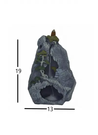 Şelale Formunda Ters Akış Tütsülük + 5 Aromatik Tütsü Gri