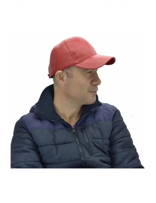 Ayarlanabilir Deri Şapka Kırmızı