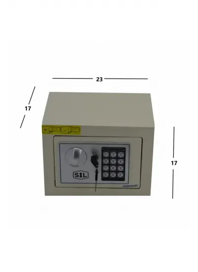 Elektronik Şifreli Ve Kilitli Çelik Kutu Kasa 23x17 Krem