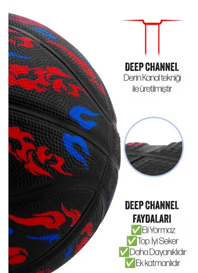 TB-500 Buzzers Basketbol Topu Pompalı Grafiti Kauçuk Dayanıklı Deep Channel Kabartma 7 NO