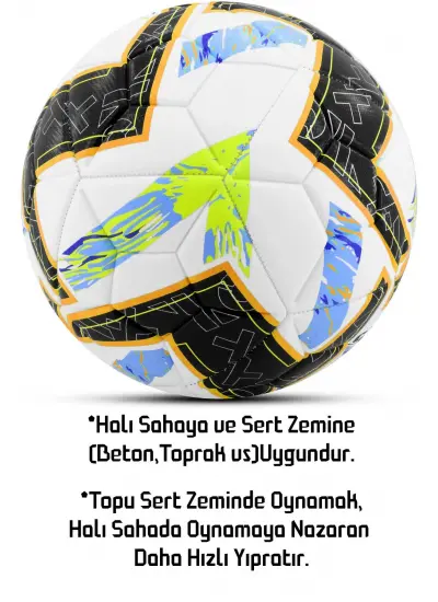 Orijinal Futbol Topu Lightning Pompalı Sert Zemin Halı Saha Futbol Topu Hibrit No:5