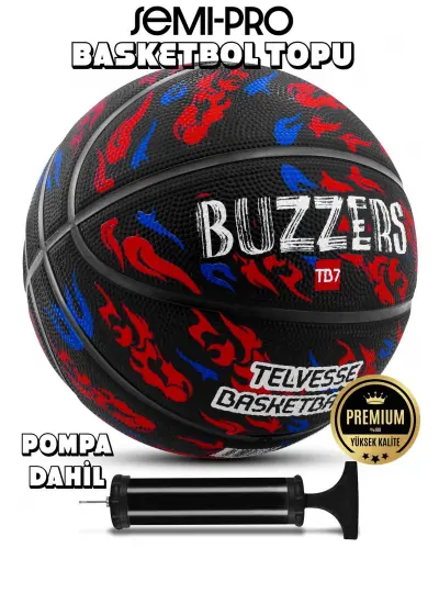 TB-500 Buzzers Basketbol Topu Pompalı Grafiti Kauçuk Dayanıklı Deep Channel Kabartma 7 NO