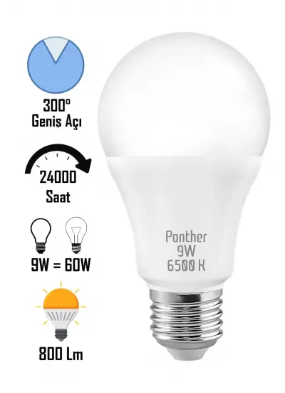 8 ADET 9W Beyaz LED E27 Ampul Tasarruflu Lamba 6500 K Beyaz Işık 800 Lümen 9W=60W