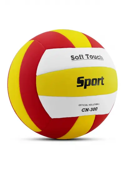 Voleybol Topu Soft Touch Yapıştırma Yumuşak Yüzey 18 Panel 5 Numara Kırmızı