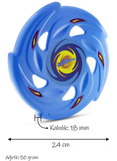 Frisbee Frizbi Fırlatma Diski Disk Atma Oyunu Çocuk Yetişkin Plaj Bahçe Oyuncak 24 Cm Mavi