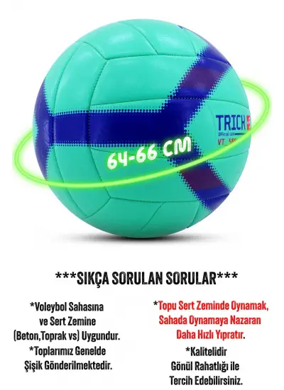 VT500 Trick Voleybol Topu Yumuşak Doku Semi-Pro İç-Dış Mekan Soft Touch 270 g No:5