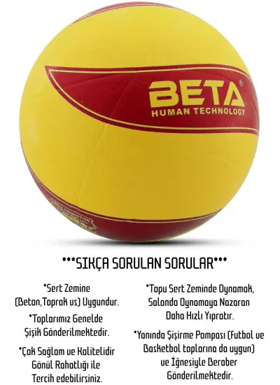 Voleybol Topu Pompalı Dahil Set Kauçuk Beta Dikişsiz Yekpare Üretim Kırmızı