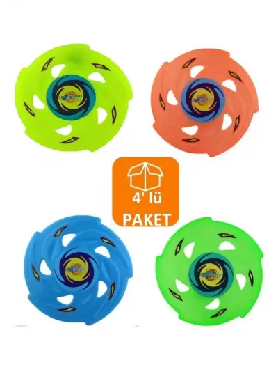 Frizbi Fırlatma Diski 4'lü Set 24 Cm Plaj Kumsal Oyuncağı Frisbee