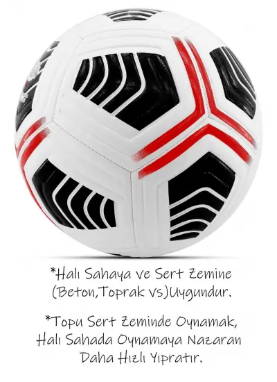 Futbol Topu Score Sert Zemin Halı Sahada Topu No:5 Siyah