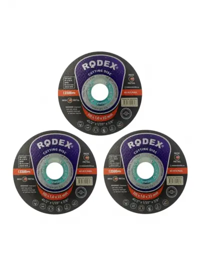 Rodex Inox Metal Kesici Taş Disk Taşlama Spiral Kesme Taşı 115 X 1 Mm 3 Adet