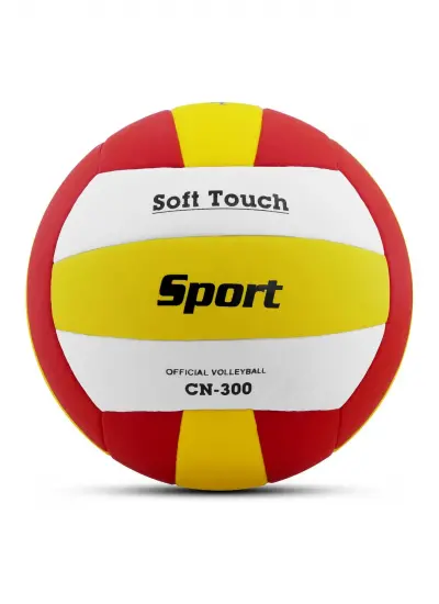 Voleybol Topu Soft Touch Yapıştırma Yumuşak Yüzey 18 Panel 5 Numara Kırmızı